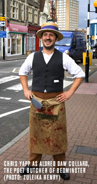 Chris Yapp As Aldred Daw Collard, The Poet Butcher Of Bedminster(photo: Zuleika Henry)